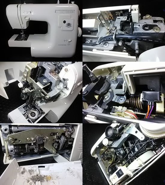 ジャノメ5055のミシン修理分解画像