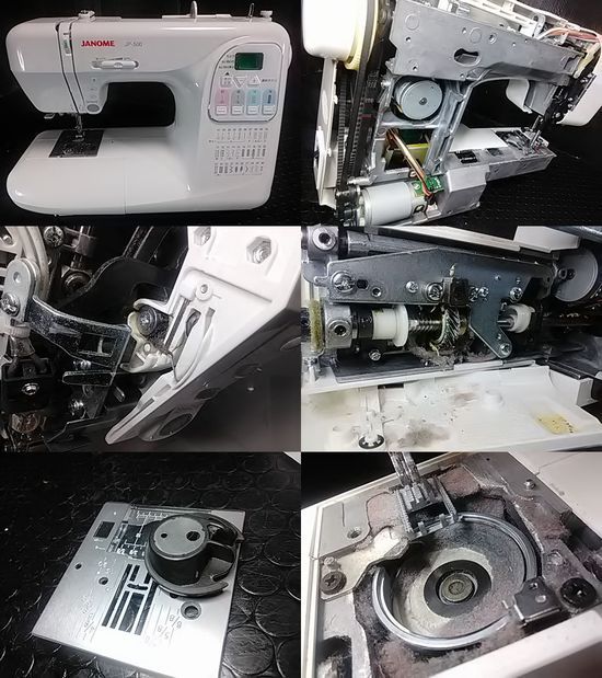 ジャノメJP-500のミシン修理分解画像